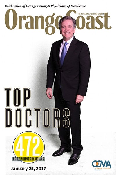 Dr. Grazer on the front cover of Orange Coast magazine
